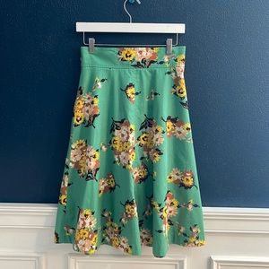 Anthropologie floral midi skirt